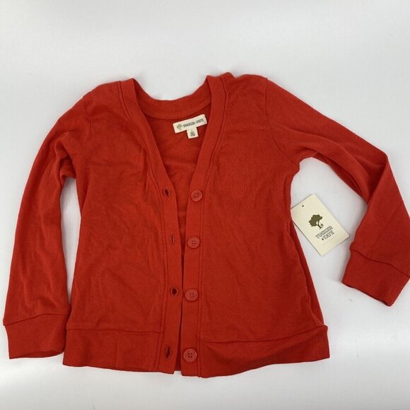 Tucker+Tate Cardigan Girls Small Red Button Front Long Sleeves New - Picture 1 of 6